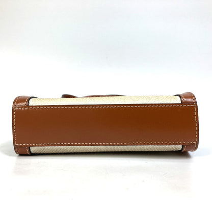 CELINE Shoulder Bag 193302DCI.02NT Canvas / leather beige Carriage Vertical hippo mini Women