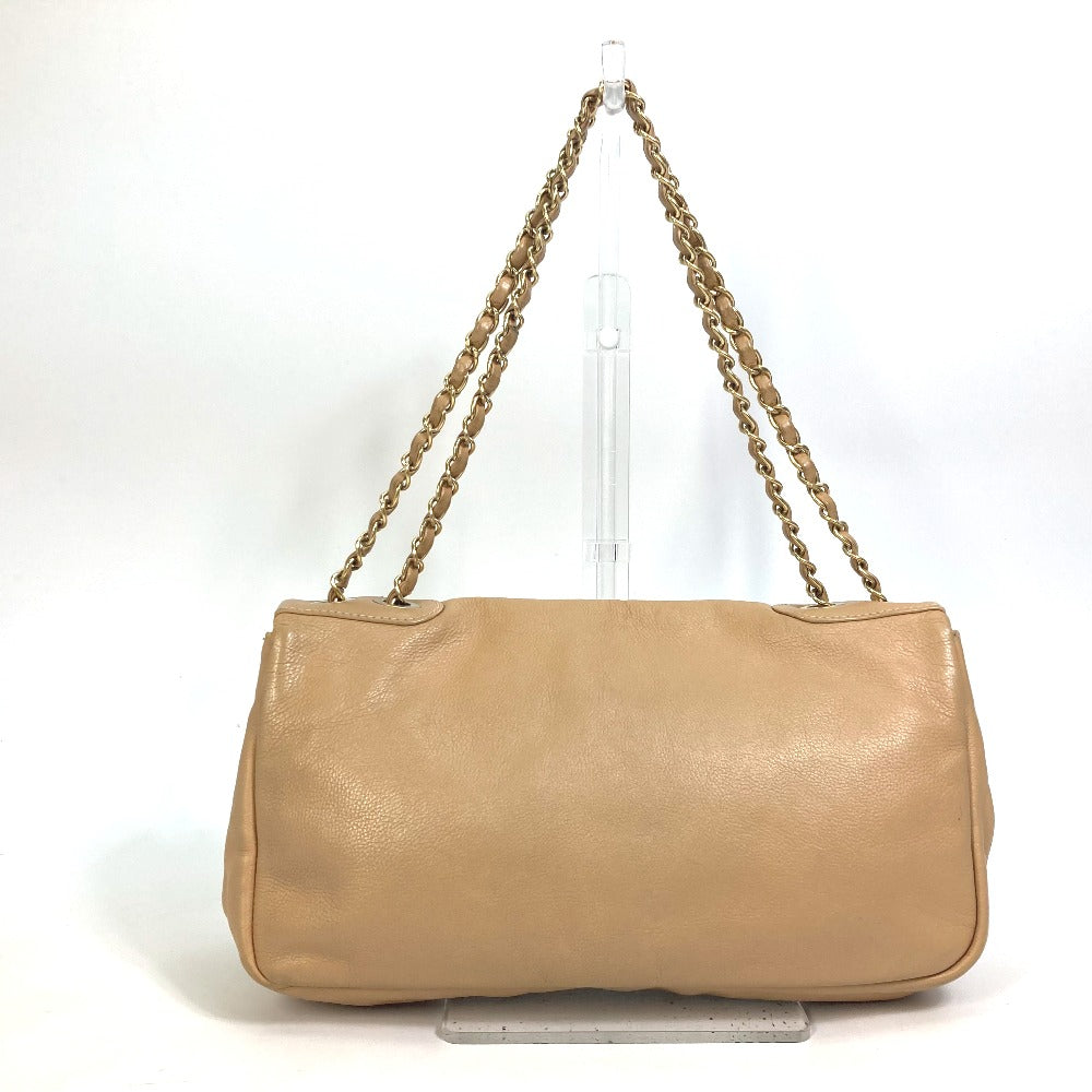 CHANEL Shoulder Bag lambskin beige CC COCO Mark WChain Bag Flap Women