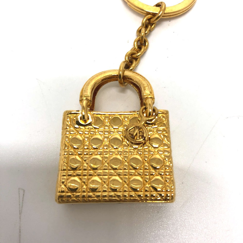 Christian Dior key ring metal gold Accessory Lady Dior Women