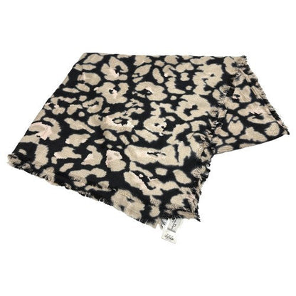 Dior Scarf 14SOD141 Silk, Wool beige Leopard Large format shawl Women