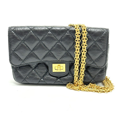 CHANEL Shoulder Bag AP2215 Calfskin black 2.55 Mademoiselle Matrasse Chain wallet