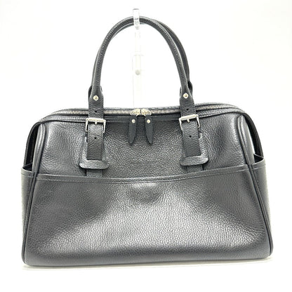 BURBERRY Boston Duffel bag leather black Shoulder bag/logo Handbag unisex(Unisex)