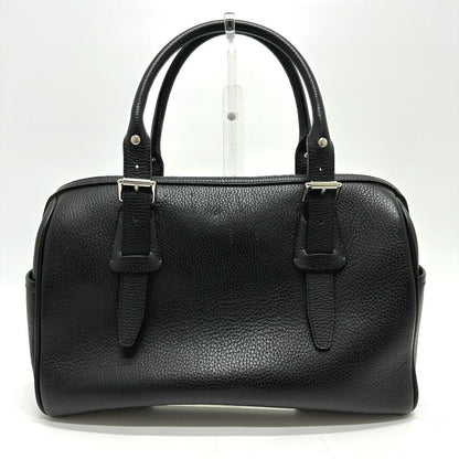 BURBERRY Boston Duffel bag leather black Shoulder bag/logo Handbag unisex(Unisex)