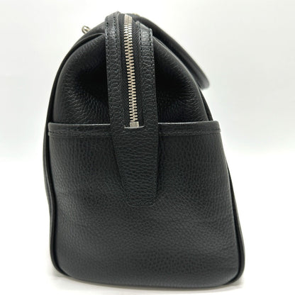 BURBERRY Boston Duffel bag leather black Shoulder bag/logo Handbag unisex(Unisex)