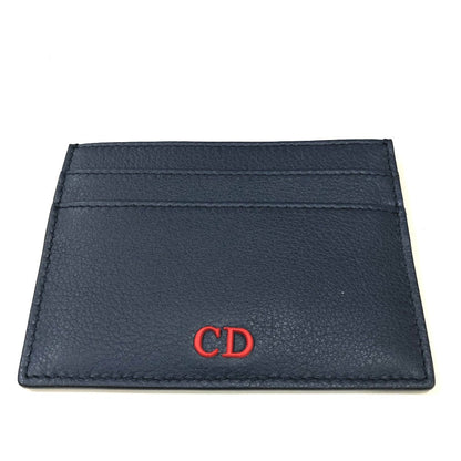 DIOR HOMME Card Case 06-BO-0115 leather Navy CD logo Business Card Holder Pass Case mens