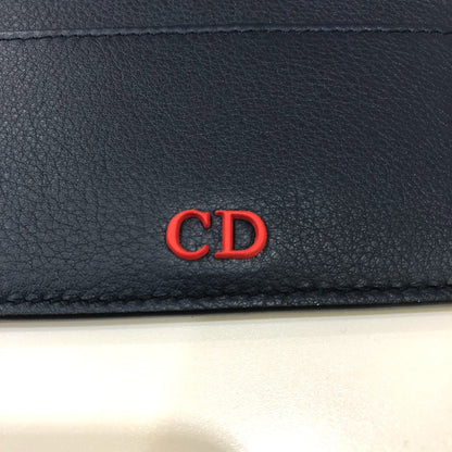 DIOR HOMME Card Case 06-BO-0115 leather Navy CD logo Business Card Holder Pass Case mens