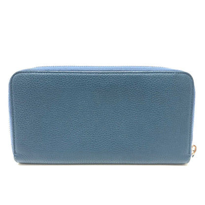 DIOR HOMME Long Wallet Purse leather Navy logo Zip Around mens