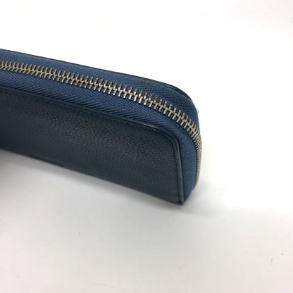 DIOR HOMME Long Wallet Purse leather Navy logo Zip Around mens