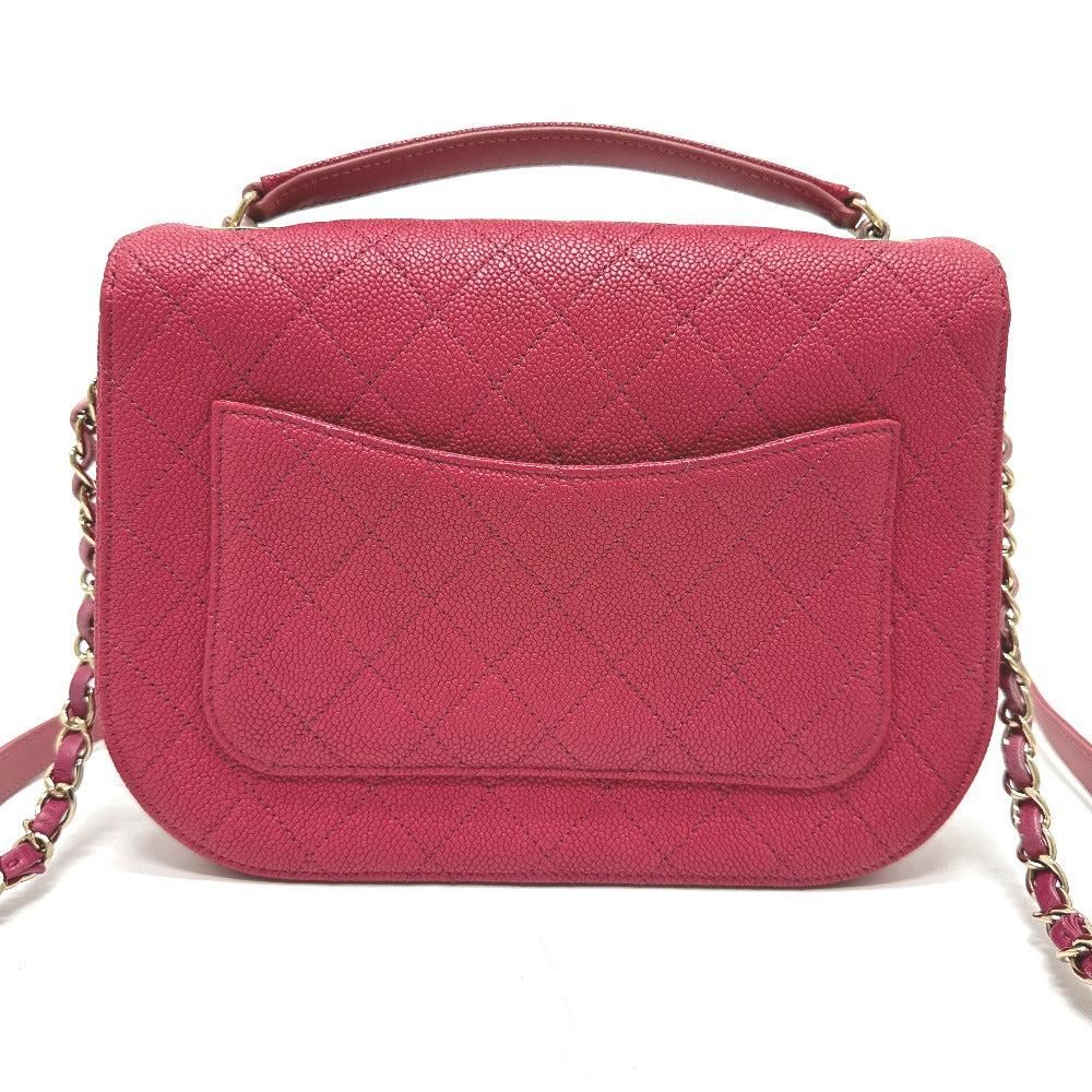 CHANEL Shoulder Bag Caviar skin Pink type COCO Mark CC coil