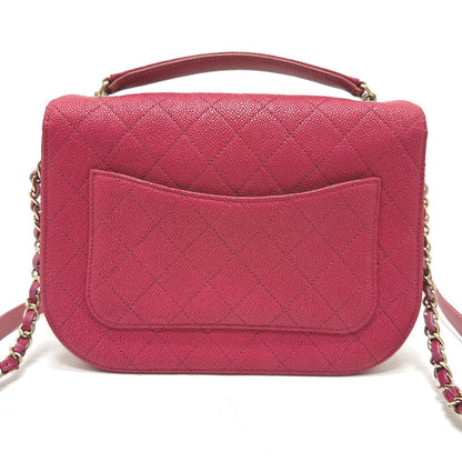 CHANEL Shoulder Bag Caviar skin Pink type COCO Mark CC coil