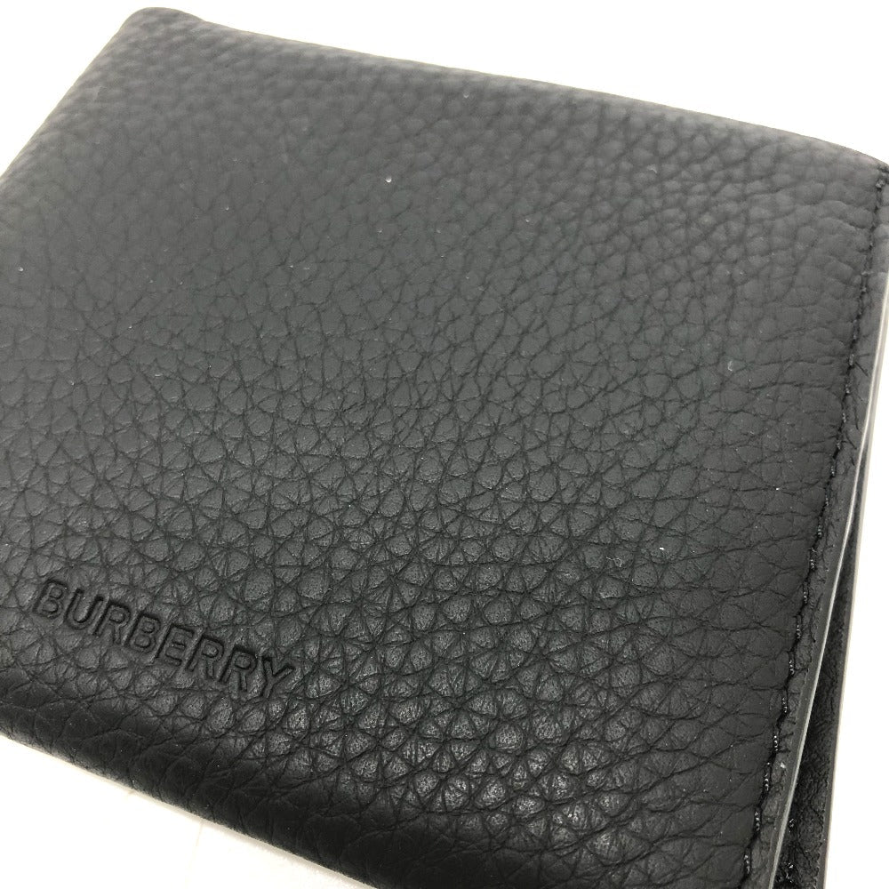 BURBERRY Folded wallet 8043377 leather black logo Wallet mens