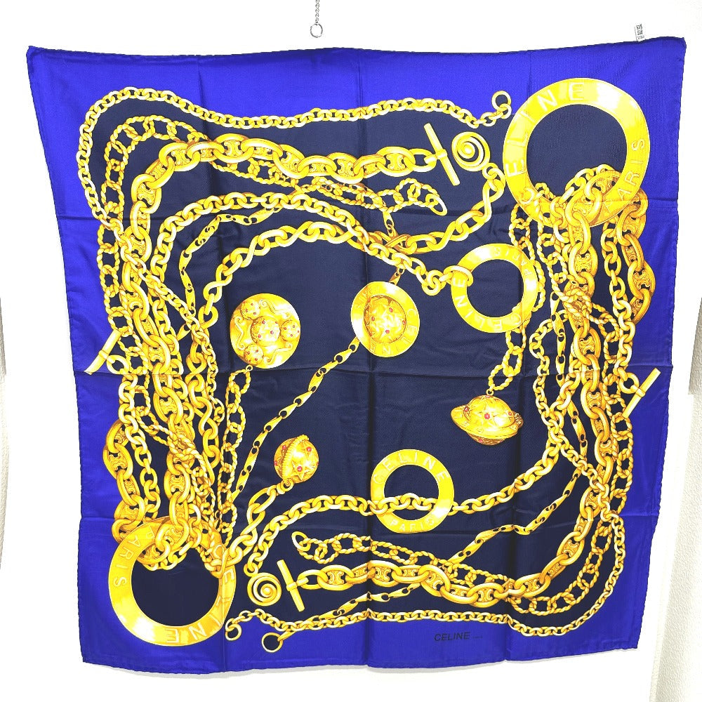 CELINE scarf silk purple Jewelry motif Women
