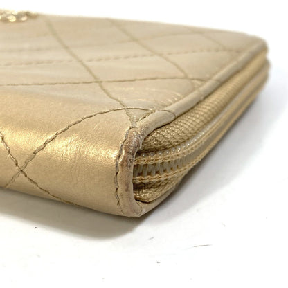 CHANEL Long Wallet Purse Calfskin gold COCO Mark CC Matrasse quilting Women