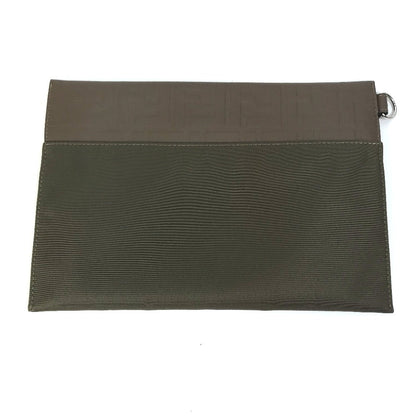 FENDI Pouch 7N0108 Nylon / leather khaki Zucca Women