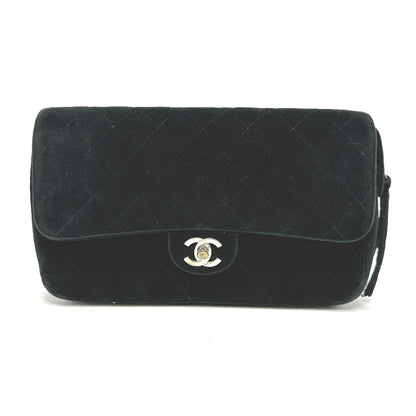CHANEL Backpack Velor black Matrasse Backpack