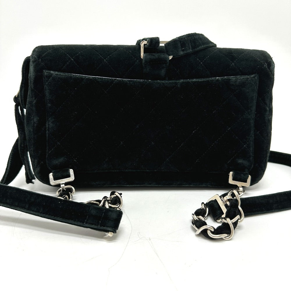 CHANEL Backpack Velor black Matrasse Backpack