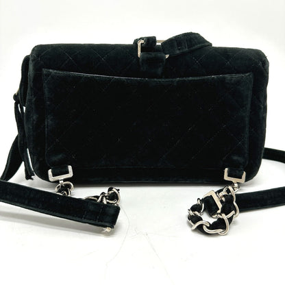 CHANEL Backpack Velor black Matrasse Backpack