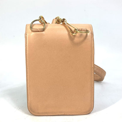 CHANEL Shoulder Bag lambskin Pink type neck pouch smartphone pouch Matelasse Pouch Quilting Women