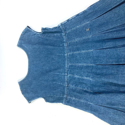CHANEL one piece P29999 Cotton, Polyurethane blue Apparel Sleeveless 07C COCO Mark CC Women 40