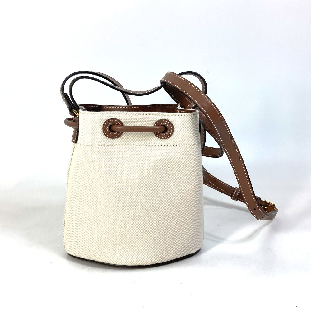 BURBERRY Tote Bag 8070576 Canvas / leather Ivorytype 2WAY Shoulder Bag TB Bucket Women