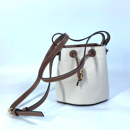 BURBERRY Tote Bag 8070576 Canvas / leather Ivorytype 2WAY Shoulder Bag TB Bucket Women