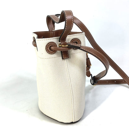 BURBERRY Tote Bag 8070576 Canvas / leather Ivorytype 2WAY Shoulder Bag TB Bucket Women