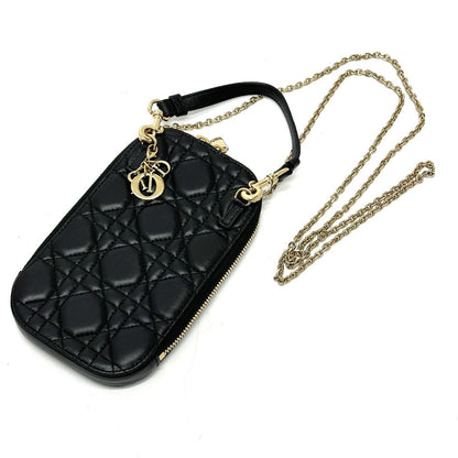 Christian Dior Shoulder Bag S0842ONMJ leather black Canage Phone case Women