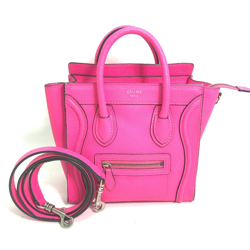CELINE Handbag 189243 leather pink Tote Bag Bag Crossbody luggage nano shopper Women