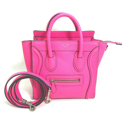 CELINE Handbag 189243 leather pink Tote Bag Bag Crossbody luggage nano shopper Women
