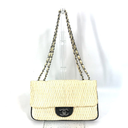 CHANEL Shoulder Bag Lambskin, Patent Leather white CC COCO Mark Women