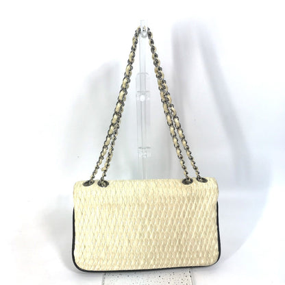 CHANEL Shoulder Bag Lambskin, Patent Leather white CC COCO Mark Women
