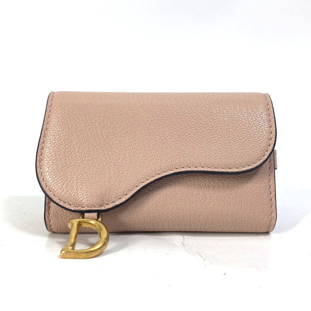 Dior Key case Key holder  S5695CCEH leather pink saddle Key case Key holder 4-row Women