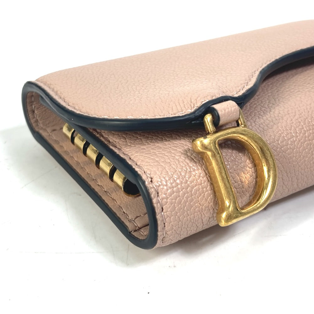 Dior Key case Key holder  S5695CCEH leather pink saddle Key case Key holder 4-row Women