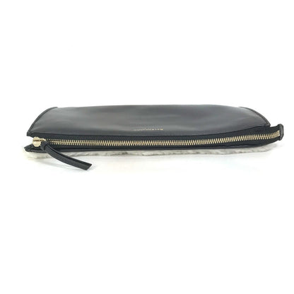 BALENCIAGA Clutch bag 347238 Leather, Mouton Black White logo Women