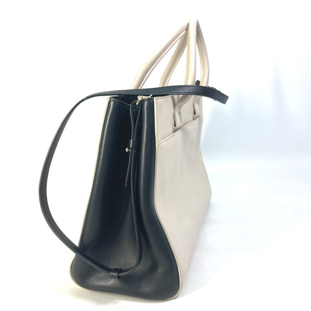 CHANEL Handbag leather beige CC COCO Mark Bicolor Neo Executive Women