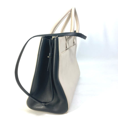 CHANEL Handbag leather beige CC COCO Mark Bicolor Neo Executive Women