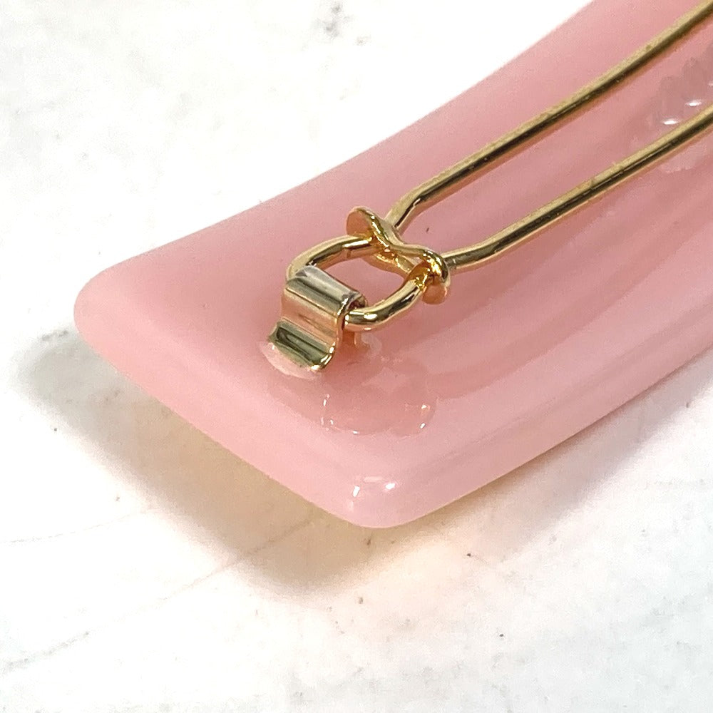 FENDI Valletta JFP402 acetate pink hairpin FF hair clip logo Kids