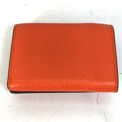 FENDI Trifold wallet 8M0426 leather Orange Peekaboo Women