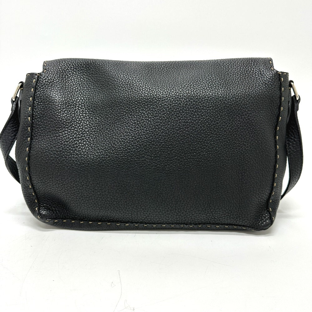 FENDI Shoulder Bag 8BT116 leather black Celeria unisex(Unisex)
