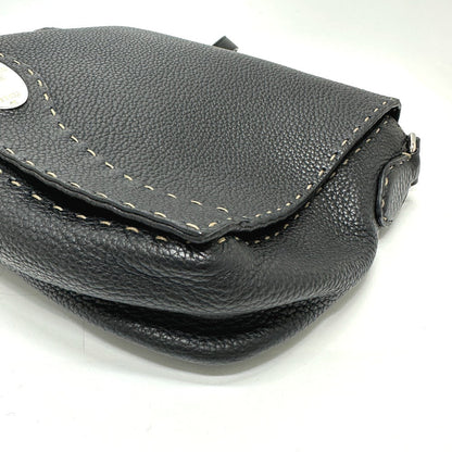 FENDI Shoulder Bag 8BT116 leather black Celeria unisex(Unisex)
