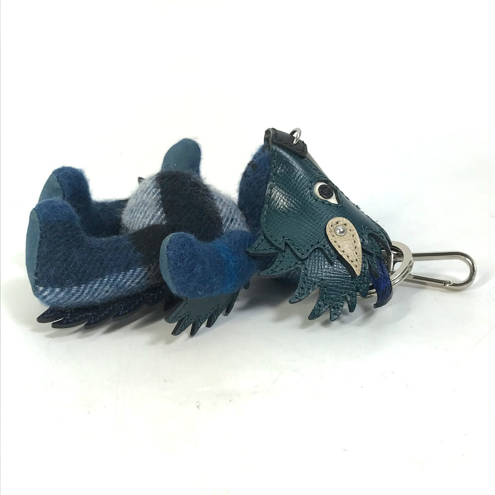 BURBERRY key ring Cotton, Leather Navy thomas bear teddy bear bear Women