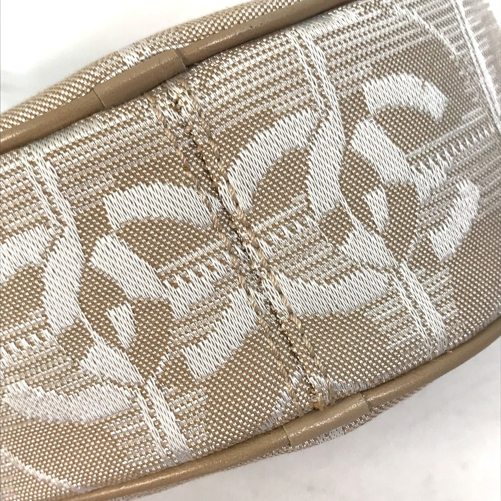 CHANEL Pouch A17682 canvas beige COCO Mark New travel line Women