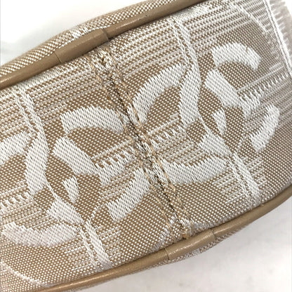 CHANEL Pouch A17682 canvas beige COCO Mark New travel line Women