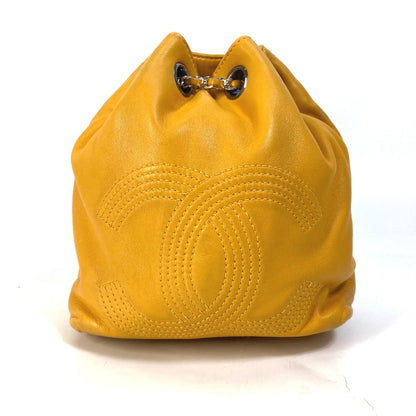 CHANEL Shoulder Bag lambskin Yellow type CC COCO Mark purse Women