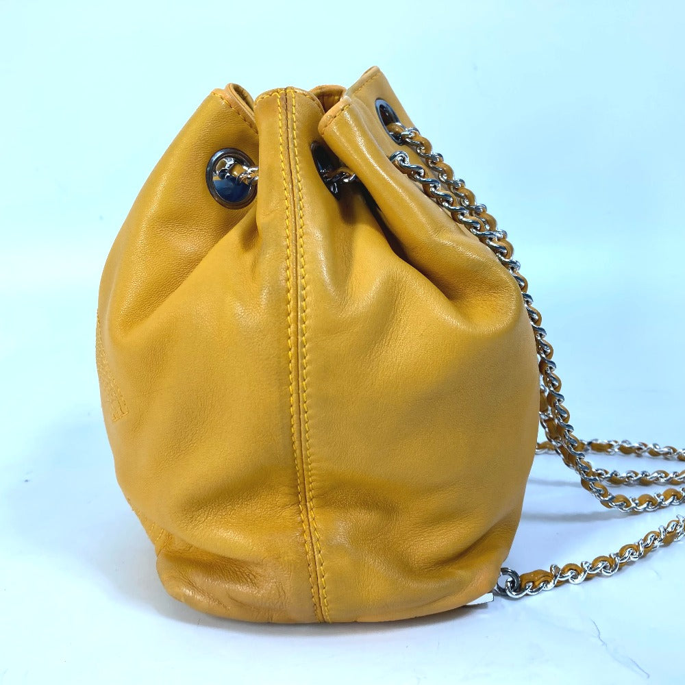 CHANEL Shoulder Bag lambskin Yellow type CC COCO Mark purse Women