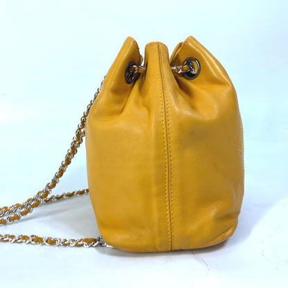 CHANEL Shoulder Bag lambskin Yellow type CC COCO Mark purse Women