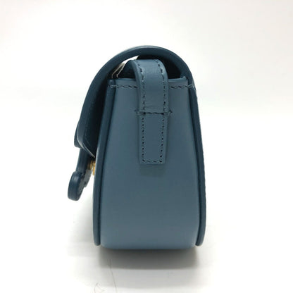 CELINE Shoulder Bag Leather, Calf Leather blue Triomphe Mini Buzas Cuir Women