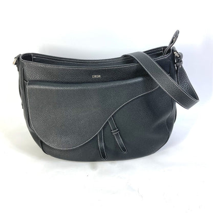 Dior Shoulder Bag 1ADHO023UL leather black Oblique saddle soft bag Women