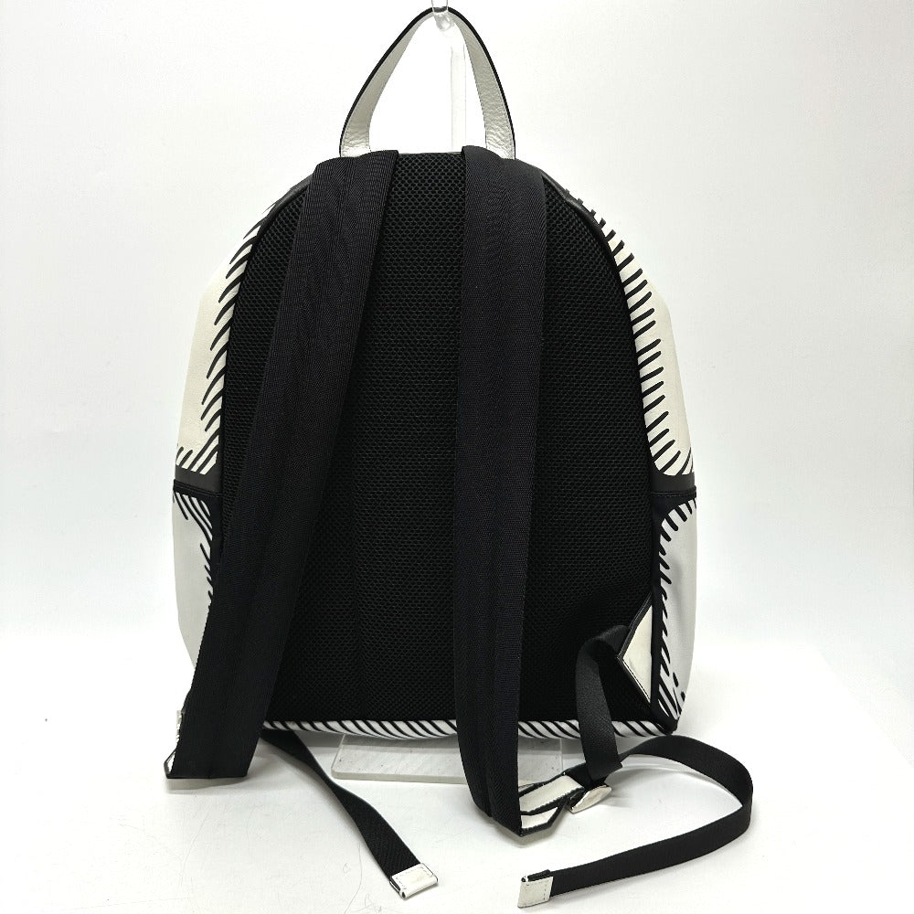 FENDI Backpack 7VZ042 Canvas / leather white Joshua Vides California Sky Backpack mens