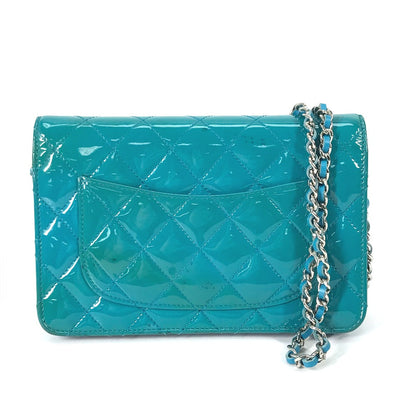 CHANEL Shoulder Bag enamel Blue type 2.55 Hardware Matrasse quilting Women
